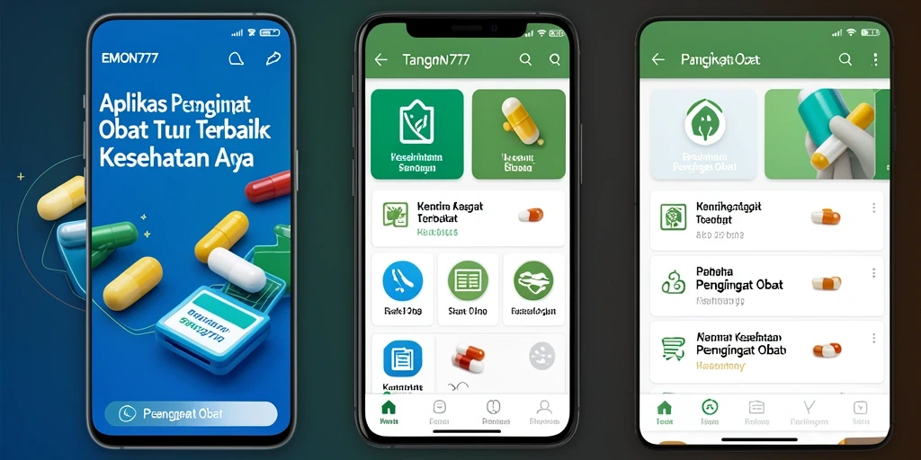 Tampilan antarmuka EMON777 yang jelas untuk Pengingat Obat.