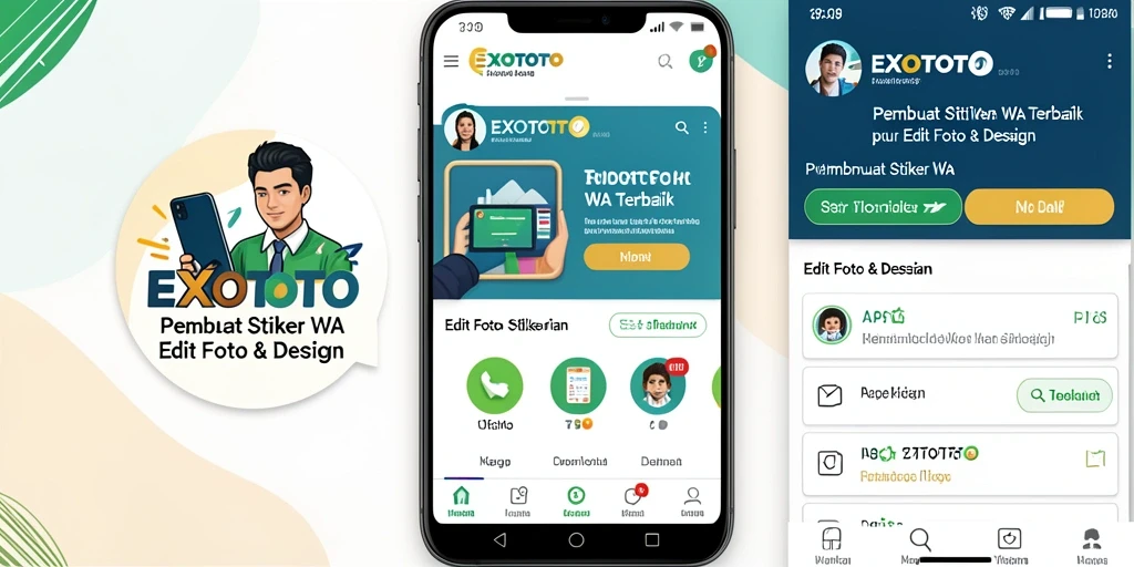 Tampilan antarmuka EXOTOTO untuk membuat stiker WA yang menarik.
