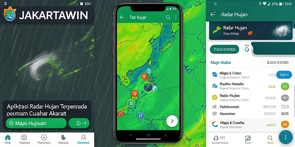 Antarmuka aplikasi JAKARTAWIN menampilkan informasi radar hujan secara jelas.