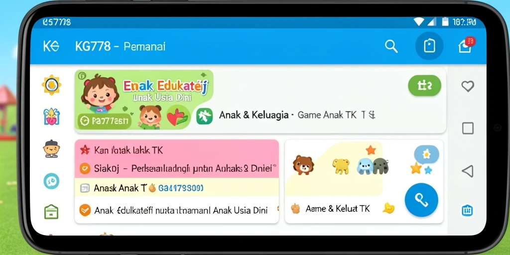 Tampilan antarmuka interaktif dari KG778 yang menarik bagi anak-anak.