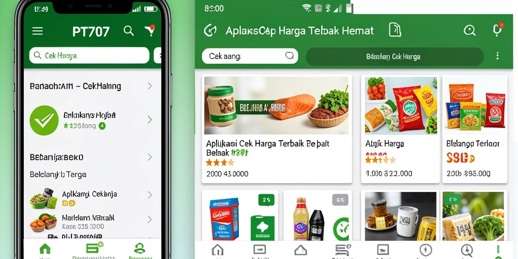 Screenshot antarmuka PT707 menampilkan fitur Cek Harga yang intuitif.