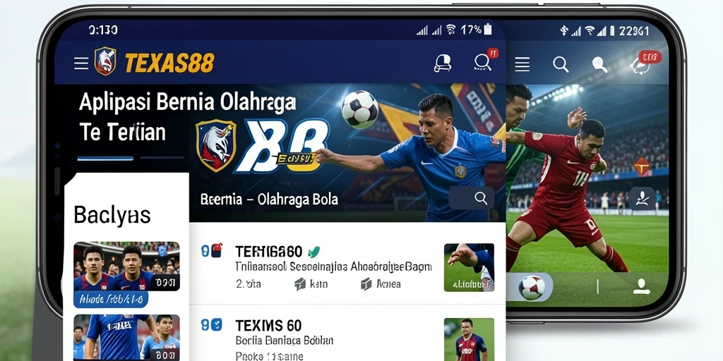 Antarmuka aplikasi TEXAS88 dengan berita Olahraga Bola terkini.